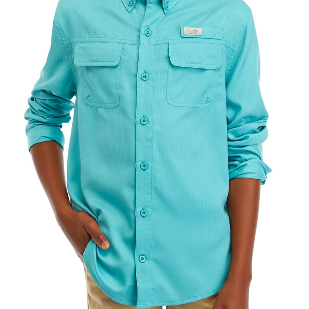 Ocean + Coast Long Sleeve Solid Fishing‎ Shirt (Youth L)